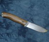 Нож Кизляр Охотник малый сталь Z60, полированный, ручка кавказский орех, чехол Кожа